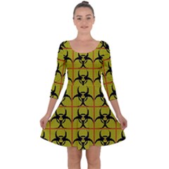 Biohazard Sign Quarter Sleeve Skater Dress by ArtworkByPatrick