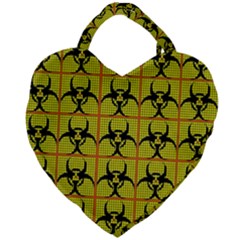 Biohazard Sign Giant Heart Shaped Tote