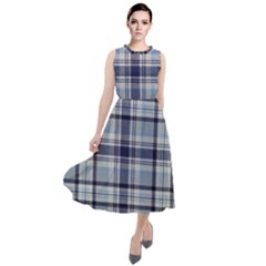 Tartan Design 2 Round Neck Boho Dress