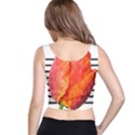 Tulip watercolor Red and black stripes Crop Top View3