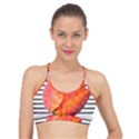 Tulip watercolor Red and black stripes Basic Training Sports Bra View1