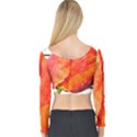 Tulip watercolor Red and black stripes Long Sleeve Crop Top View2