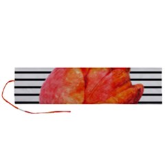 Tulip Watercolor Red And Black Stripes Roll Up Canvas Pencil Holder (l)