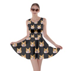 Funny Shiba Inu Dog Face Skater Dress by trulycreative