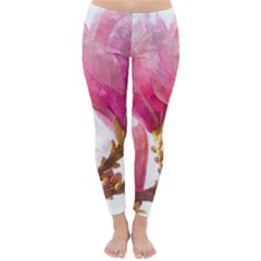 Magnolia Roze Aquarel Watercolor Classic Winter Leggings by picsaspassion