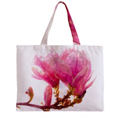 Magnolia Roze Aquarel Watercolor Zipper Mini Tote Bag by picsaspassion