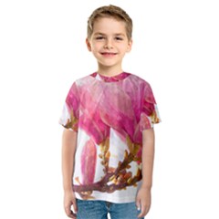 Magnolia Roze aquarel watercolor Kids  Sport Mesh Tee