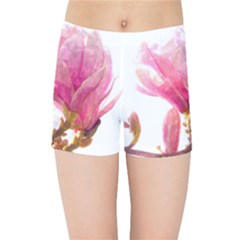 Magnolia Roze aquarel watercolor Kids  Sports Shorts