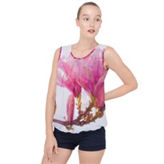 Magnolia Roze Aquarel Watercolor Bubble Hem Chiffon Tank Top by picsaspassion