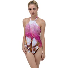 Magnolia Roze Aquarel Watercolor Go With The Flow One Piece Swimsuit