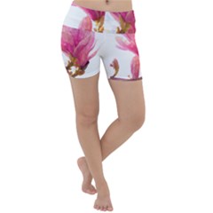 Magnolia Roze aquarel watercolor Lightweight Velour Yoga Shorts