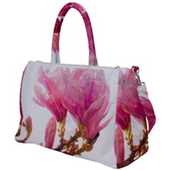 Magnolia Roze Aquarel Watercolor Duffel Travel Bag by picsaspassion