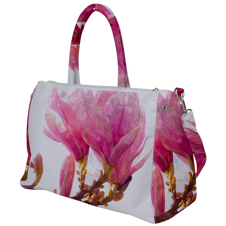 Magnolia Roze aquarel watercolor Duffel Travel Bag