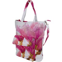 Magnolia Roze Aquarel Watercolor Shoulder Tote Bag by picsaspassion