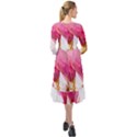 Magnolia Roze aquarel watercolor Ruffle End Midi Chiffon Dress View2