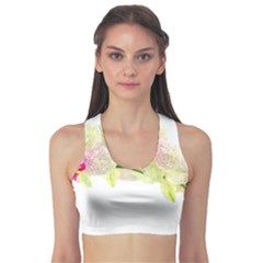 Phalenopsis Orchid White Lilac Watercolor Aquarel Sports Bra by picsaspassion