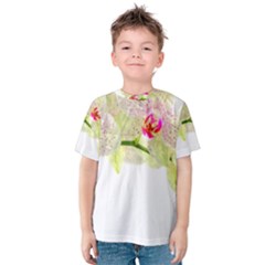 Phalenopsis Orchid White Lilac Watercolor Aquarel Kids  Cotton Tee