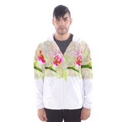 Phalenopsis Orchid White Lilac Watercolor Aquarel Men s Hooded Windbreaker by picsaspassion