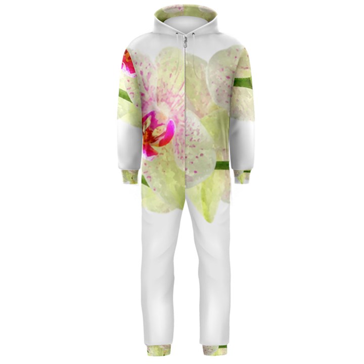 Phalenopsis orchid white lilac watercolor aquarel Hooded Jumpsuit (Men) 