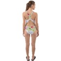 Phalenopsis orchid white lilac watercolor aquarel Cut-Out Back One Piece Swimsuit View2