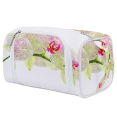 Phalenopsis Orchid White Lilac Watercolor Aquarel Toiletries Pouch