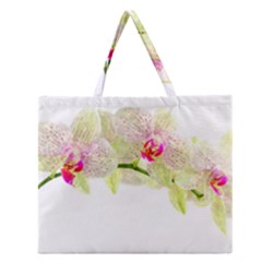 Phalenopsis Orchid White Lilac Watercolor Aquarel Zipper Large Tote Bag by picsaspassion