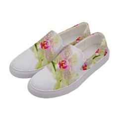 Phalenopsis Orchid White Lilac Watercolor Aquarel Women s Canvas Slip Ons by picsaspassion