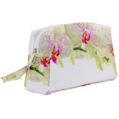 Phalenopsis Orchid White Lilac Watercolor Aquarel Wristlet Pouch Bag (large) by picsaspassion