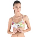 Phalenopsis orchid white lilac watercolor aquarel Tie Up Cut Bikini Top View1