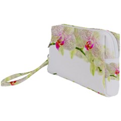 Phalenopsis Orchid White Lilac Watercolor Aquarel Wristlet Pouch Bag (small)