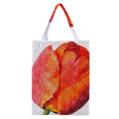 Spring Tulip Red Watercolor Aquarel Classic Tote Bag by picsaspassion