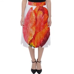 Spring Tulip Red Watercolor Aquarel Classic Midi Skirt by picsaspassion