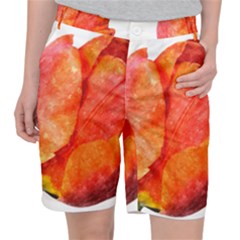 Spring Tulip Red Watercolor Aquarel Pocket Shorts by picsaspassion