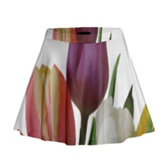 Tulips Spring Bouquet Mini Flare Skirt by picsaspassion