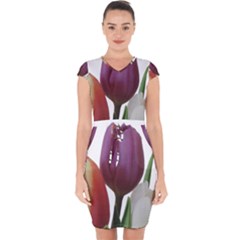 Tulips Spring Bouquet Capsleeve Drawstring Dress  by picsaspassion