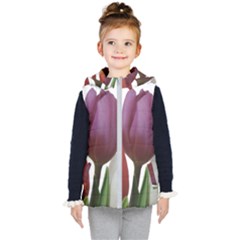 Tulips Spring Bouquet Kids  Hooded Puffer Vest by picsaspassion