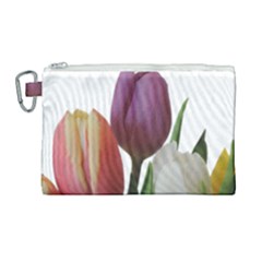 Tulips Spring Bouquet Canvas Cosmetic Bag (large) by picsaspassion