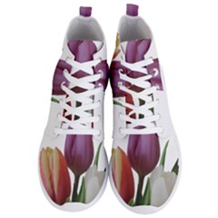 Tulips Spring Bouquet Men s Lightweight High Top Sneakers by picsaspassion