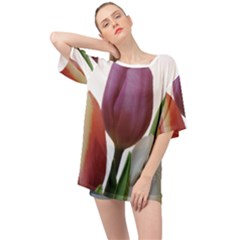 Tulips Spring Bouquet Oversized Chiffon Top