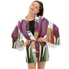 Tulips Spring Bouquet Long Sleeve Kimono