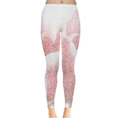 Tulip Red White Pencil Drawing Leggings  by picsaspassion