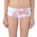 Tulip red white pencil drawing Mid-Waist Bikini Bottoms View1