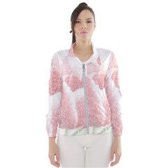 Tulip Red White Pencil Drawing Women s Windbreaker by picsaspassion