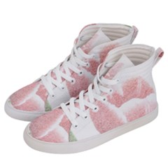 Tulip Red White Pencil Drawing Men s Hi-top Skate Sneakers by picsaspassion