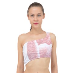 Tulip Red White Pencil Drawing Spliced Up Bikini Top 