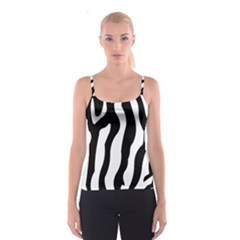 Wild Zebra Pattern Black And White Spaghetti Strap Top by picsaspassion