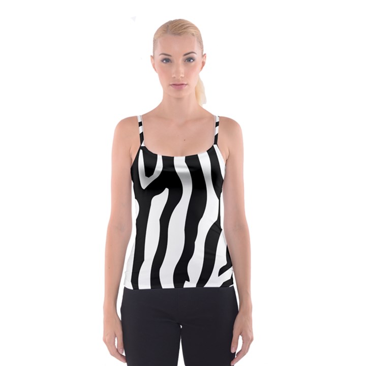 Wild Zebra pattern black and white Spaghetti Strap Top