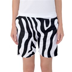 Wild Zebra Pattern Black And White Women s Basketball Shorts by picsaspassion