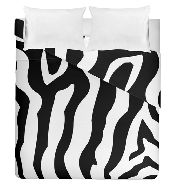 Wild Zebra pattern black and white Duvet Cover Double Side (Queen Size)