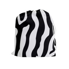 Wild Zebra Pattern Black And White Drawstring Pouch (xl) by picsaspassion